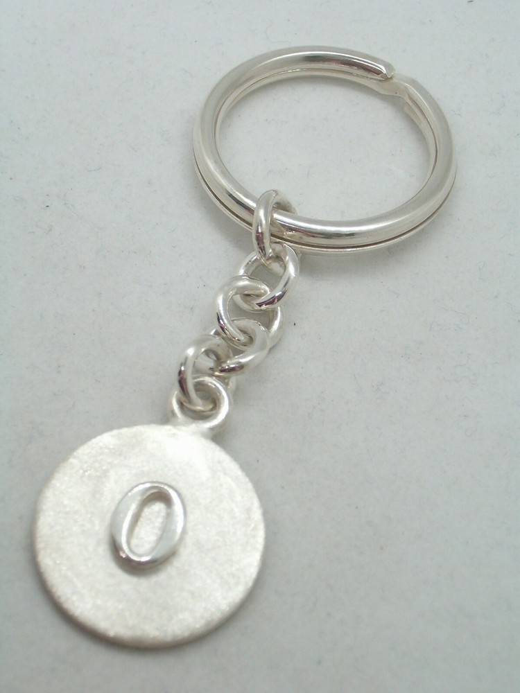 Keychain with letter - O - 925 Silver - initial - alphabet - breeze -