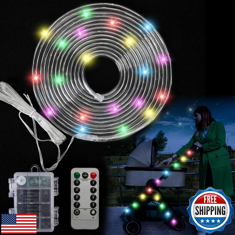 codree 23 FT Baby Stroller Lights for Walking at Night, Multicolor Stroller A