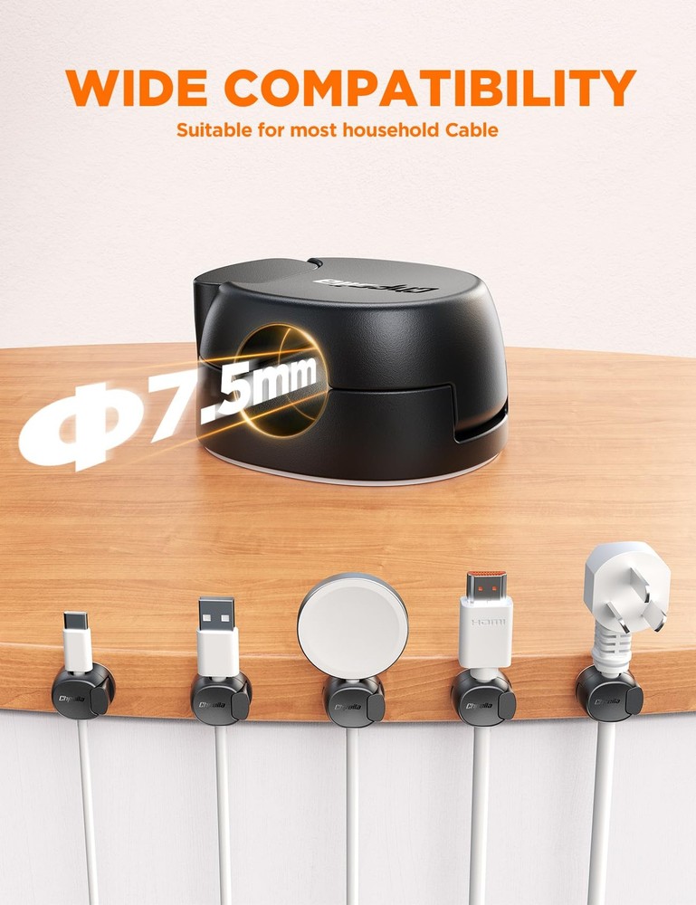 12Pack Cord Organizer [Dual Spring & Clasp, Max Secure] Cable Clips - Cord Ho...