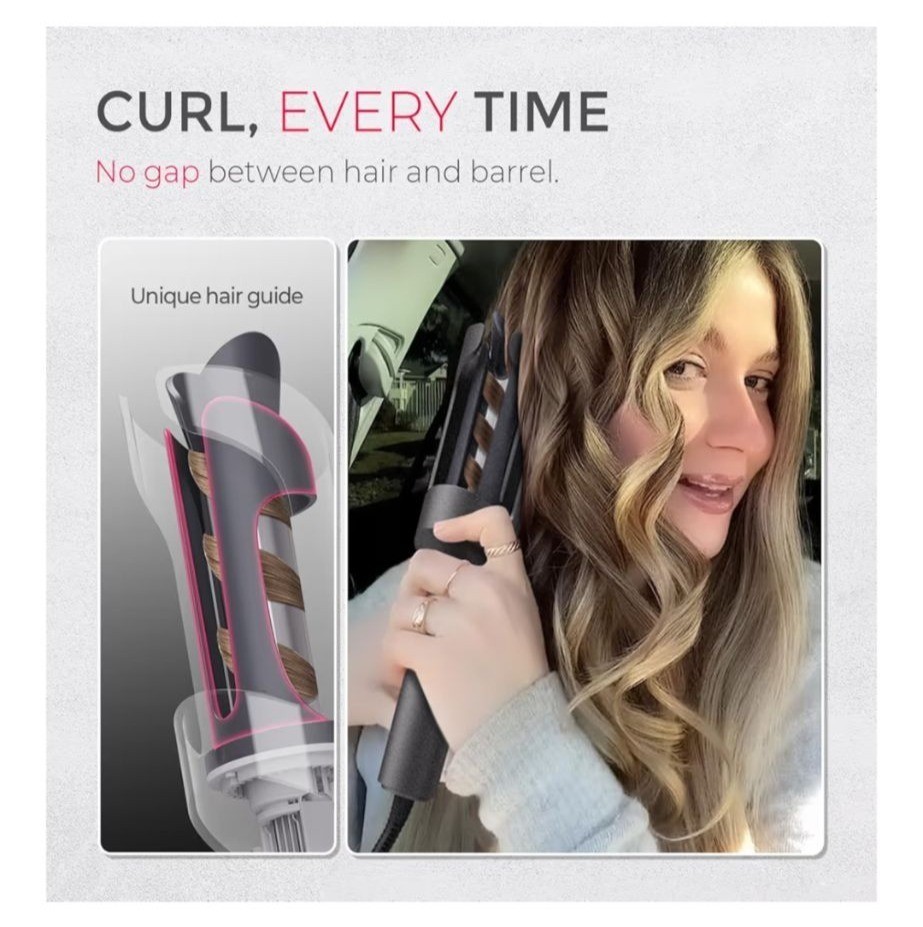 TYMO Automatic Rotating Curling Iron 1.25 "Ceramic Coating Metallic Gray
