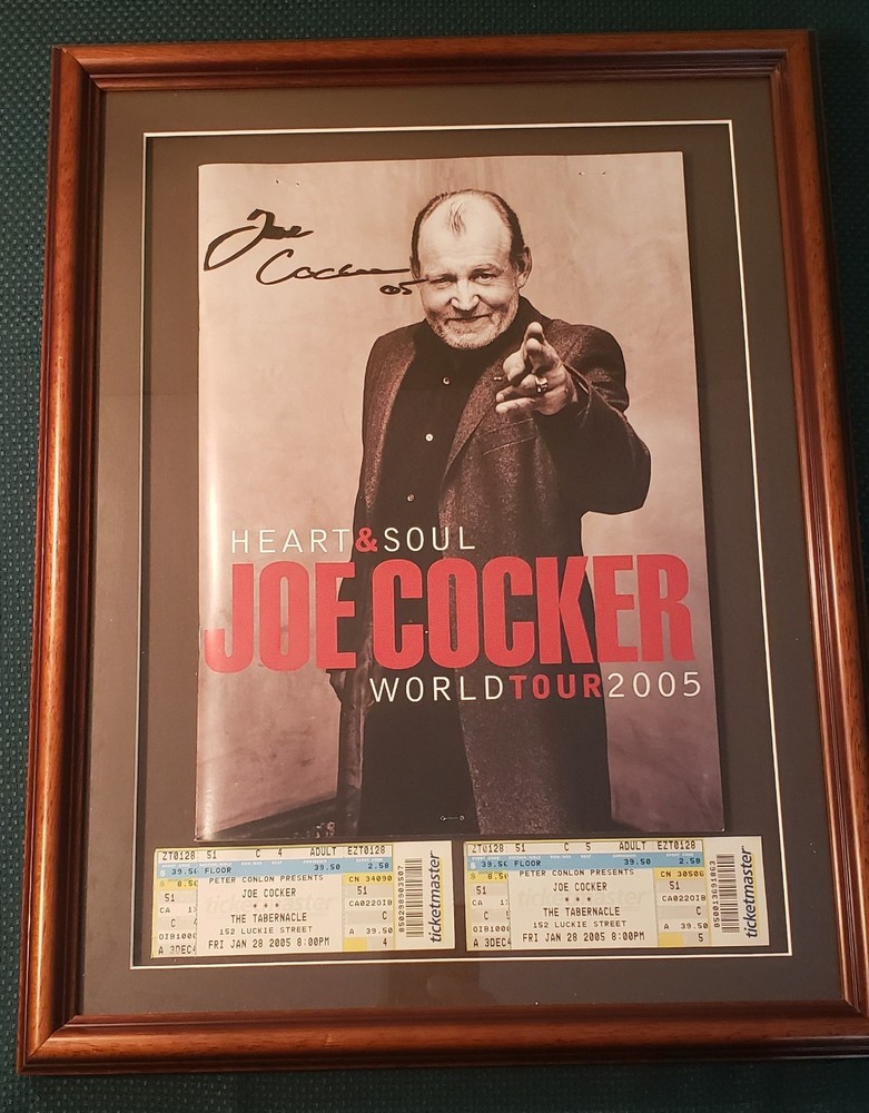 Joe Cocker Heart & Soul program Autographed, Professionally framed plus more