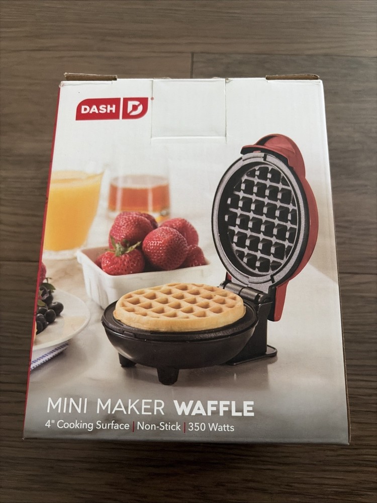 Dash Mini Maker Waffle Red 4” Surface 350 Watts