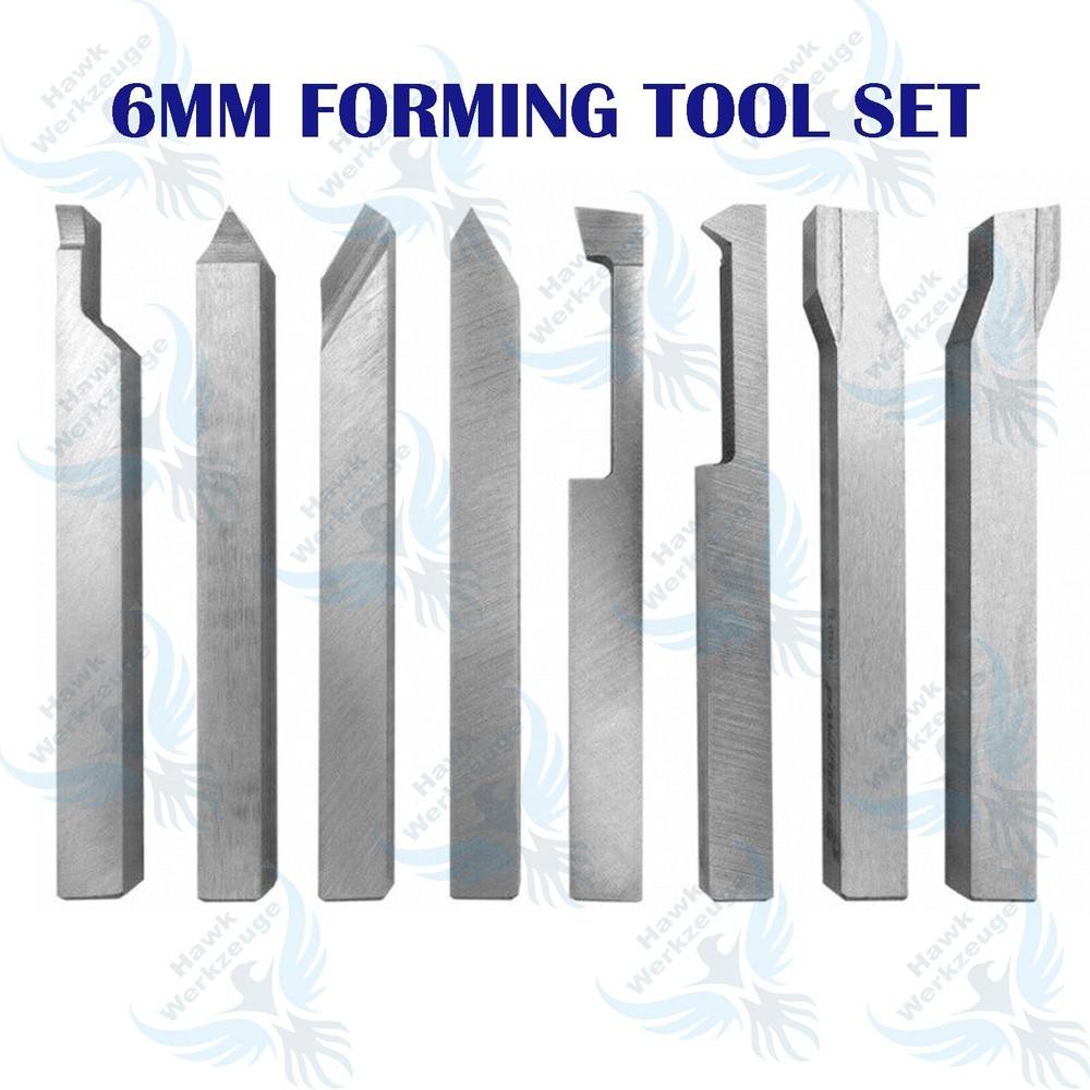 6mm Shank 8pcs/set Solid HSS Tool Bits Offset Cranked Turning Formed Tools