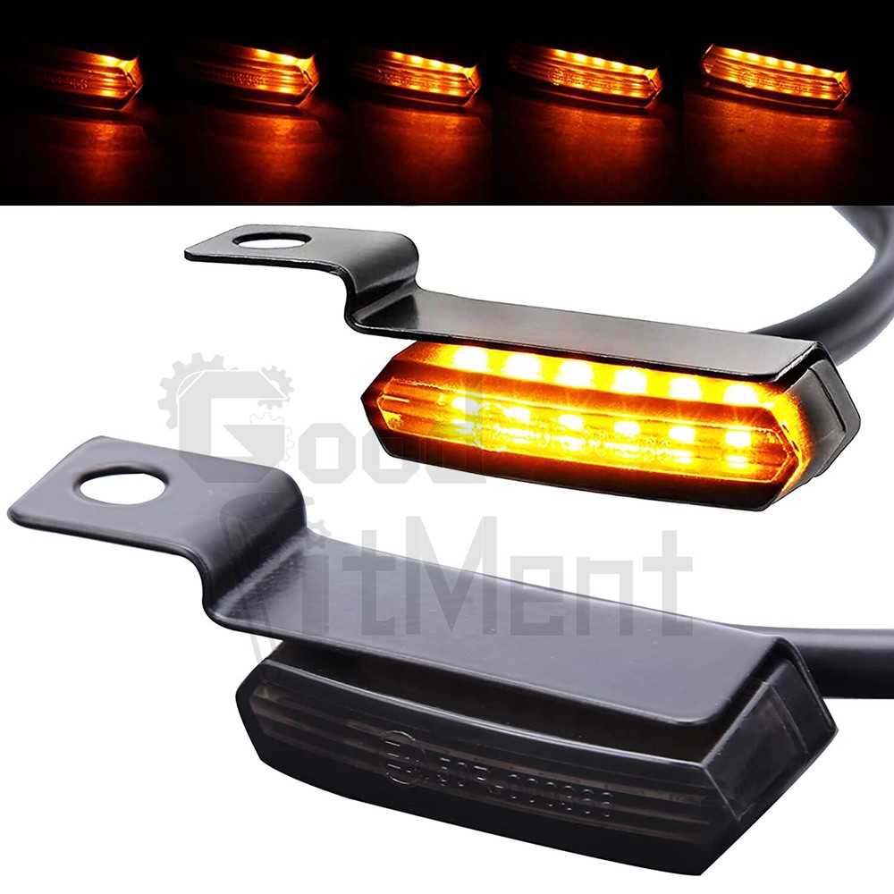 Sequential Flowing LED Turn Signals Mini Handlebar Light For Harley Motorcycle