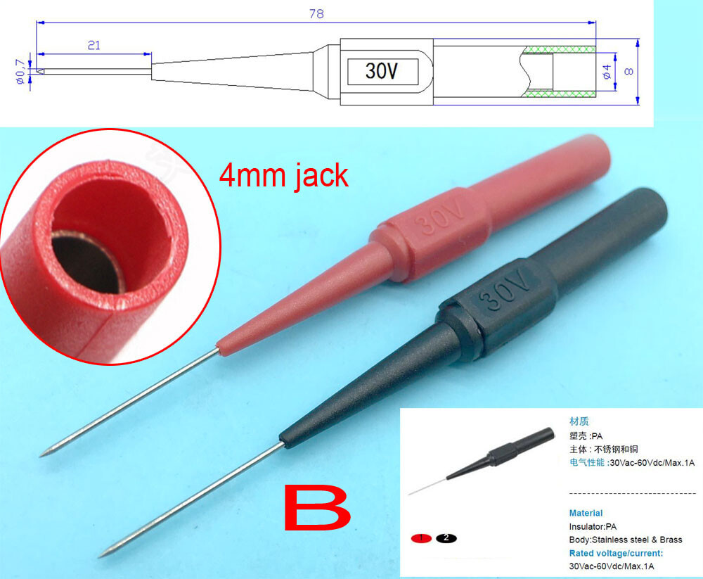 multimeter test probe Needle pen Cable without broken puncture 4mm banana socket