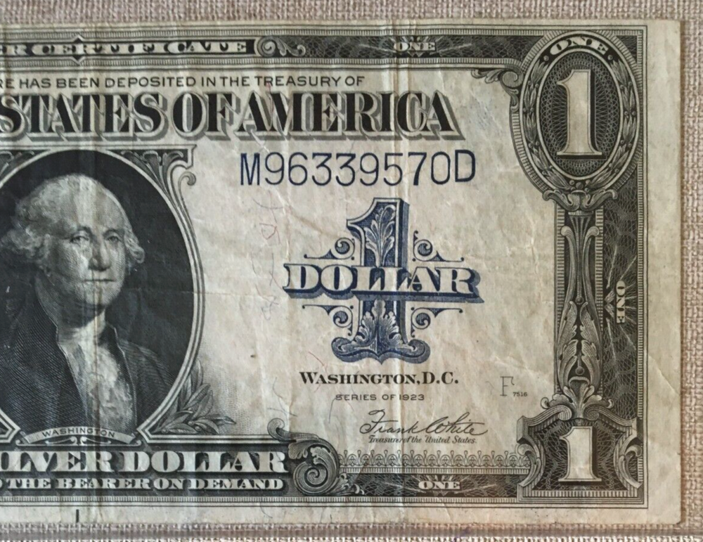 1923 $1 SILVER CERTIFICATE US LARGE NOTE, SPEELMAN/WHITE 9301