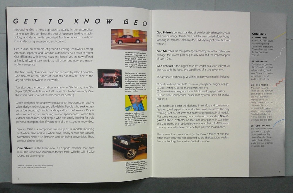 1990 Geo Sales Catalog