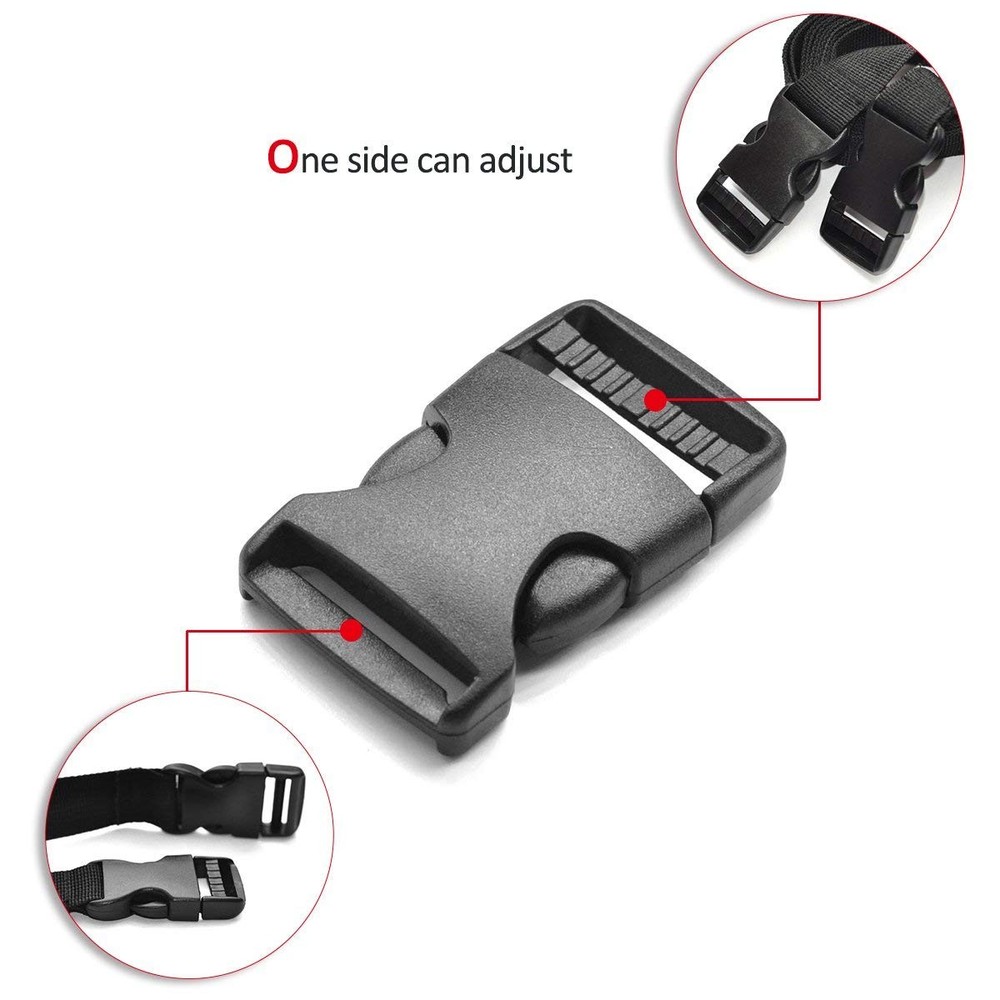 Petutu 20 Pack Plastic Buckles 1 Inch Quick Side middle, 1 X 20