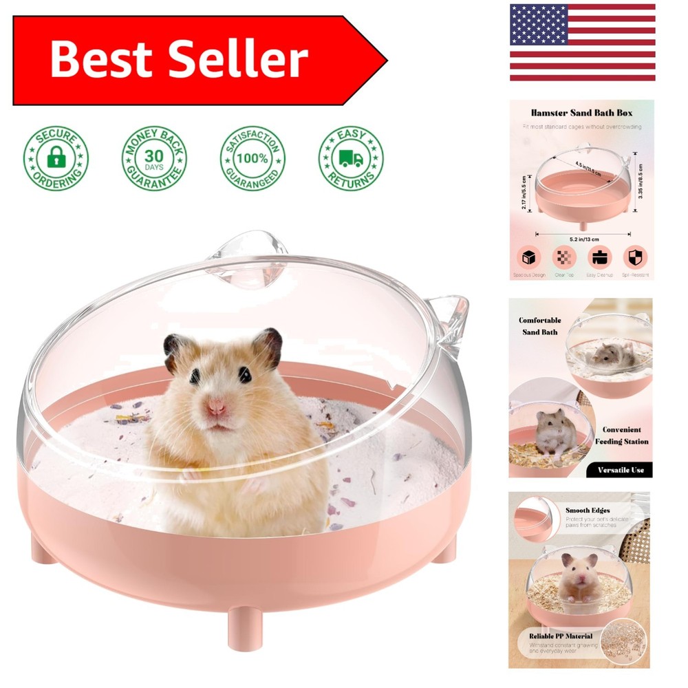 Charming Pink Hamster Sand Bath Container - Safe & Versatile for Small Pets