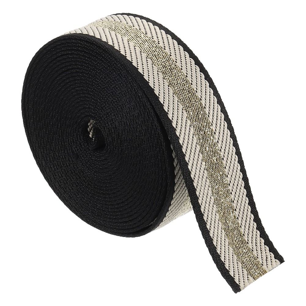 5Yards Nylon Webbing Strap, 38mm Striped Webbing Bag Strap, Beige