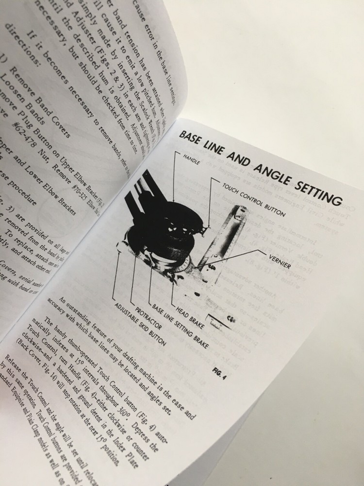 Drafting User Manual. BRUNING DRAFTING MACHINE. Elbow Drafter - Arm drafter.