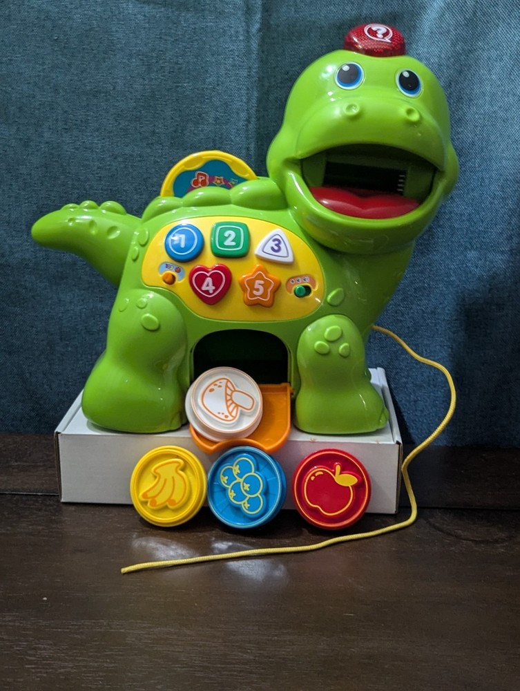 VTech Chomp & Count Dino | Electronic Learning Pull Toy | Tested & Works!
