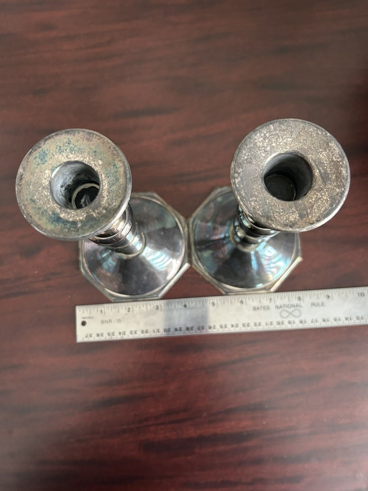 Two vintage silver plated candlesticks Taunton Silversmith