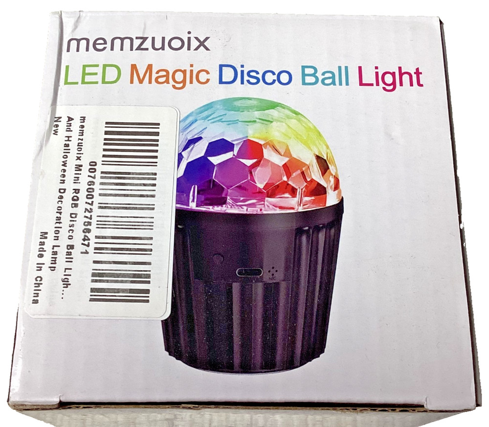 Memzuoix LED Magic Disco Ball Light, Remote Control, USB Cable, Sound Activated