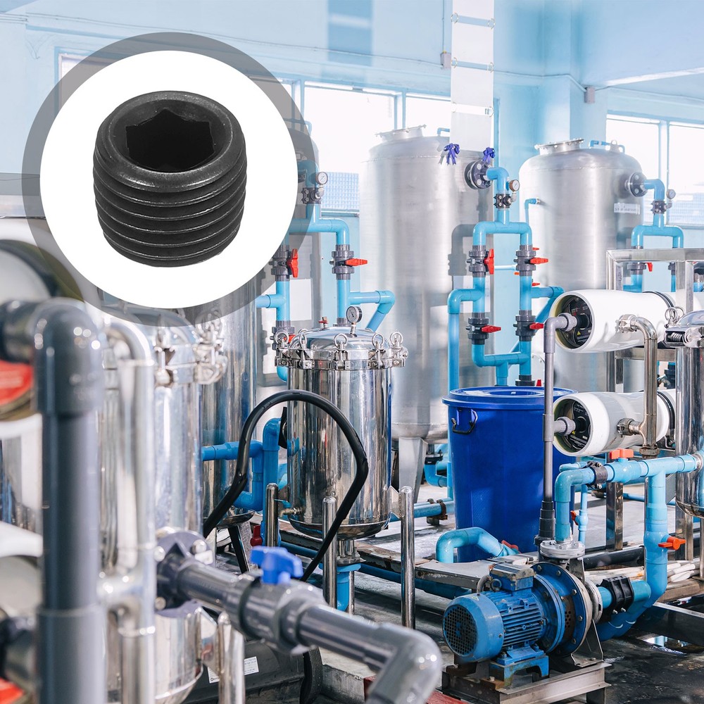 5Pcs Socket Pipe Plugs, PT 1/16"Carbon Steel Hex Thread Pipe Caps, Black