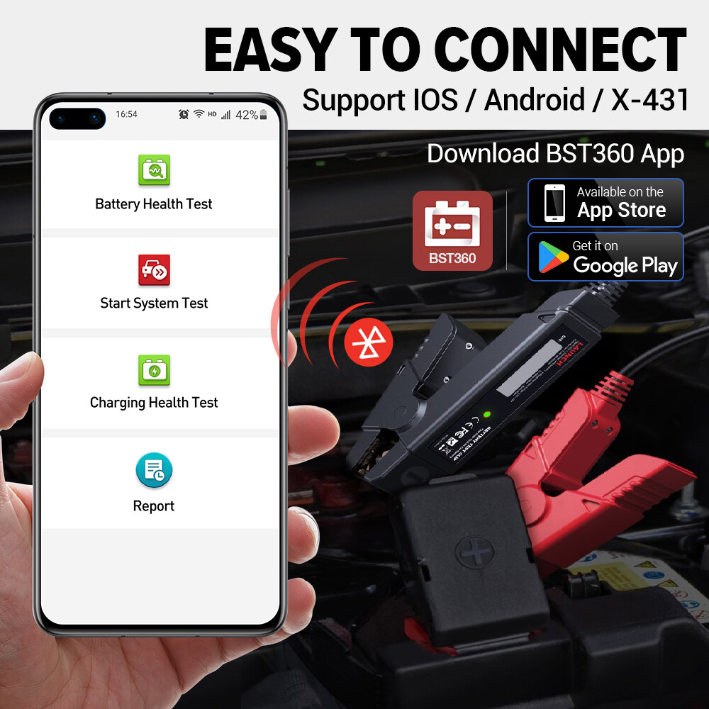 LAUNCH BST360 Bluetooth Battery Testers 12V Automotive Battery Analyzer Load