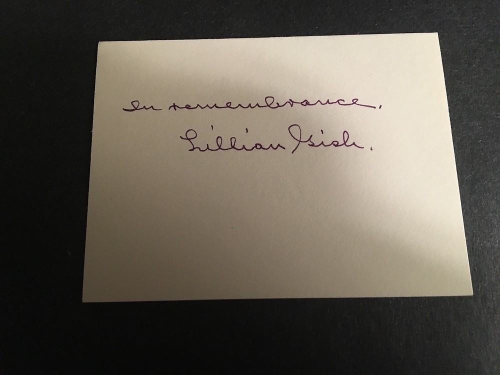 LILLIAN GISH AUTO. 3 X 5 INDEX CARD