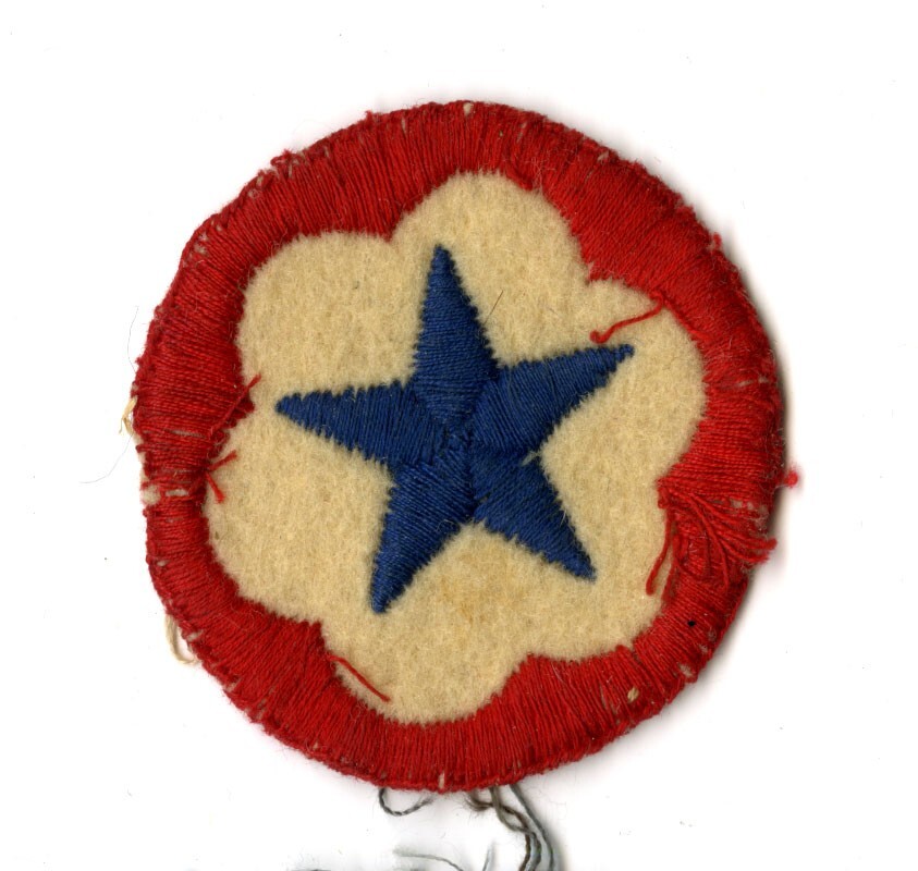 Army Service Forces White Back Patch Embroidered on Felt WWII Vintage