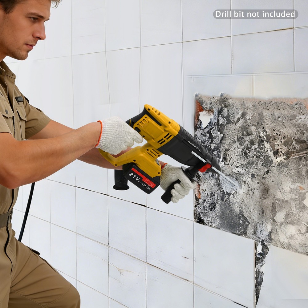 Brushless Hammer Drill 800W Battery-powered Hammer Drill,Hammer Drill w/ 4 Modes
