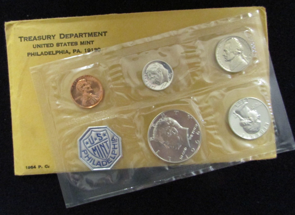 1964 US Proof 5 Coin Set in Cello Pack