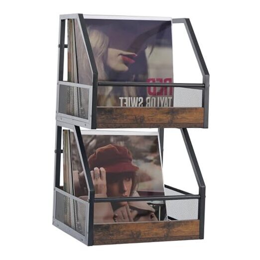 Vinyl Record Storage Pack Record Holder Wall Mount, Stackable Vinyl Holder 2