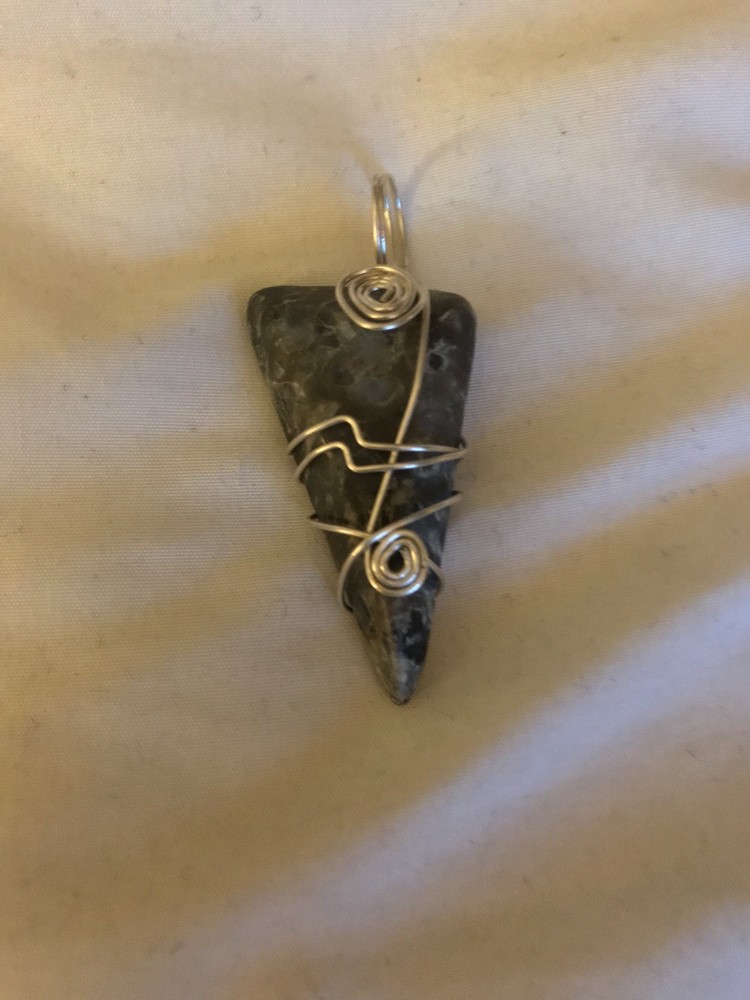Natural Que Sera Sterling Silver Wrapped Pendant