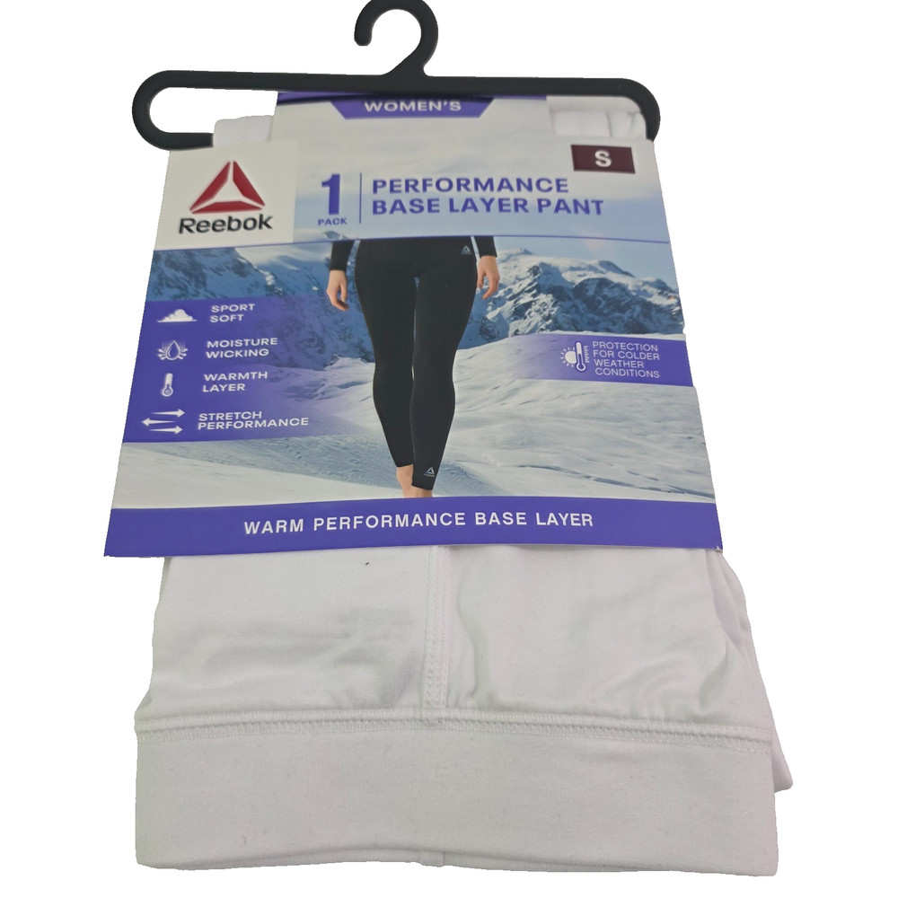 Reebok Women's Performance Base Layer White Pants & Top - 2 PC Set - Size Small