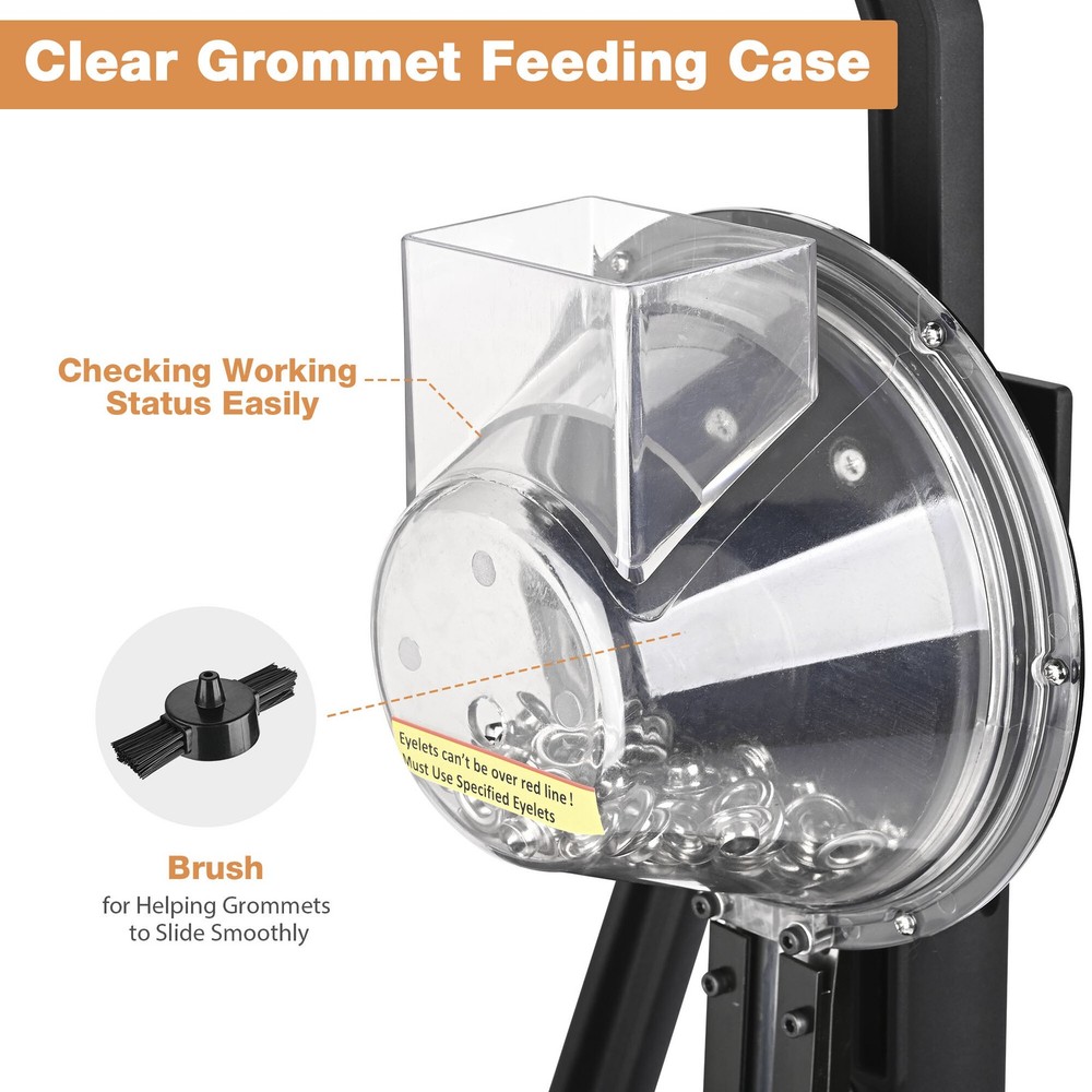 Yescom Grommet Tool Kit 10000pcs 3/8" Nickel Semi Automatic Grommet Machine