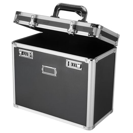 File Organizer Storage Box, Portable Locking Storage Totes - Storage Box with