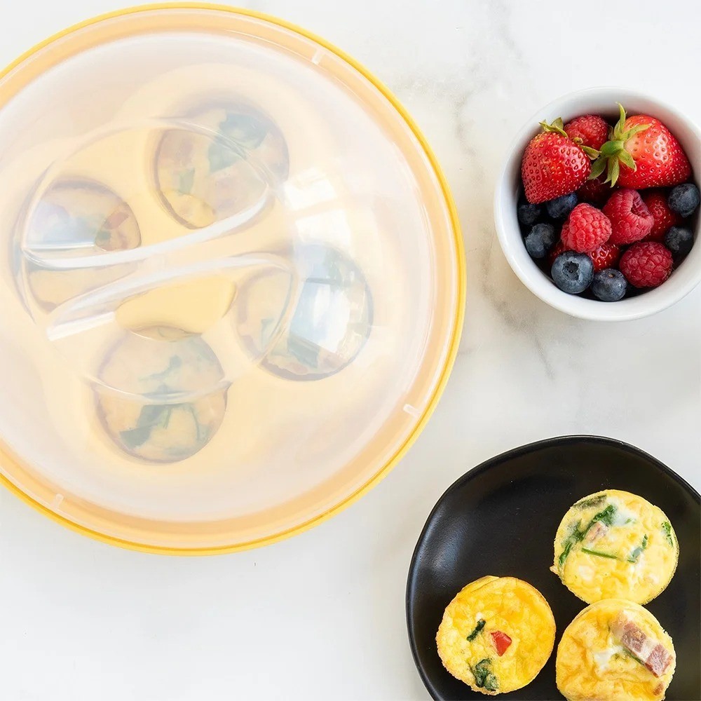 Silicone Egg Bites with Lid Non-Stick Breakfast Maker for