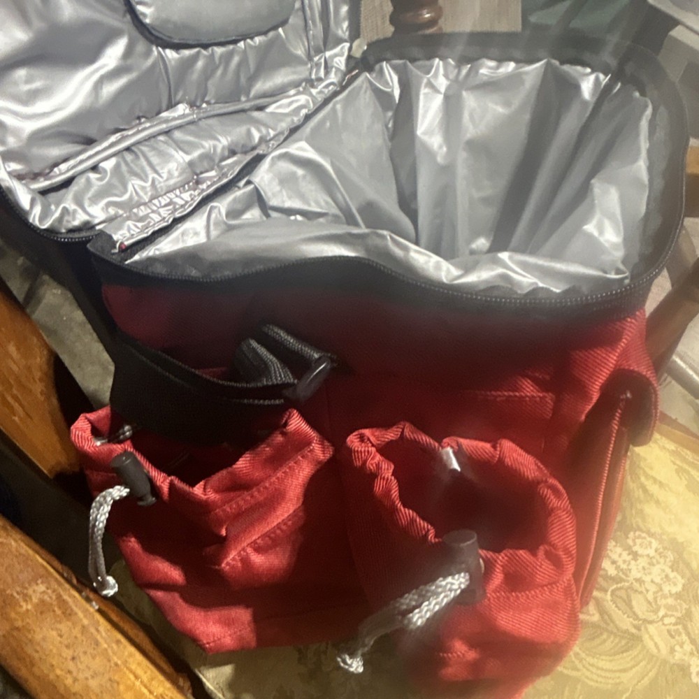 Escalade Red Insulated Backpack Cooler with Shoulder Strap & Multiple Pockets