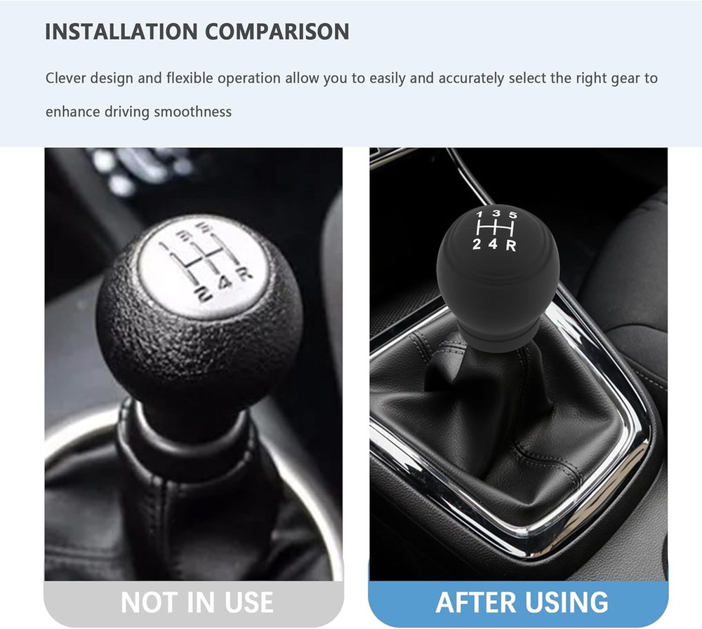 2PCS Gear Shift Cover for Car Decorations Interior, Silicone 5-Speed Shift Knob