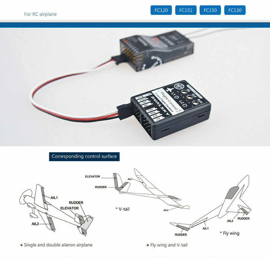 FC130 Mems 3-Axis Gyro Flight Control for RC Aircraft 3D Stability 3 Wing Types
