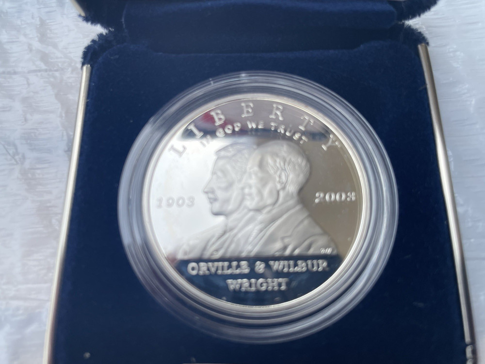 2003 First Flight Centennial Commemorative Silver Dollar Proof COA OGP Free Ship