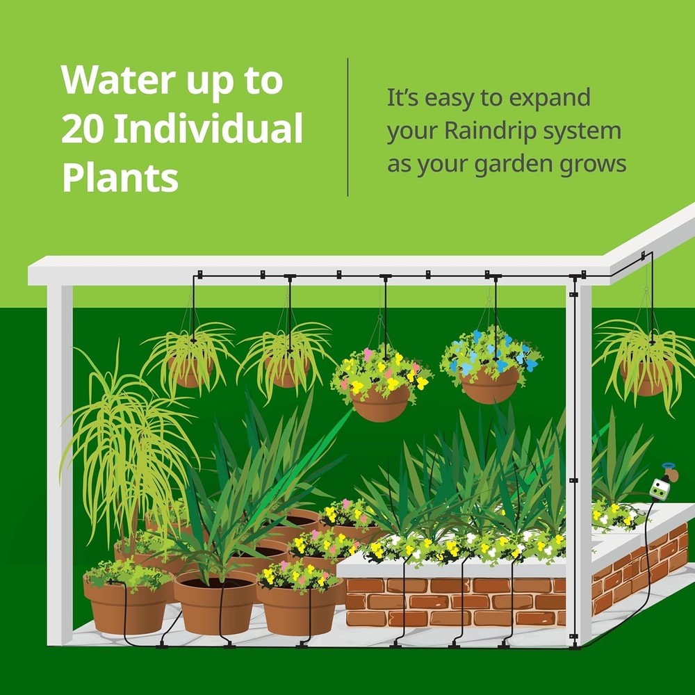 R560DP Automatic Drip Irrigation System for 20 Plants with Programmable Timer