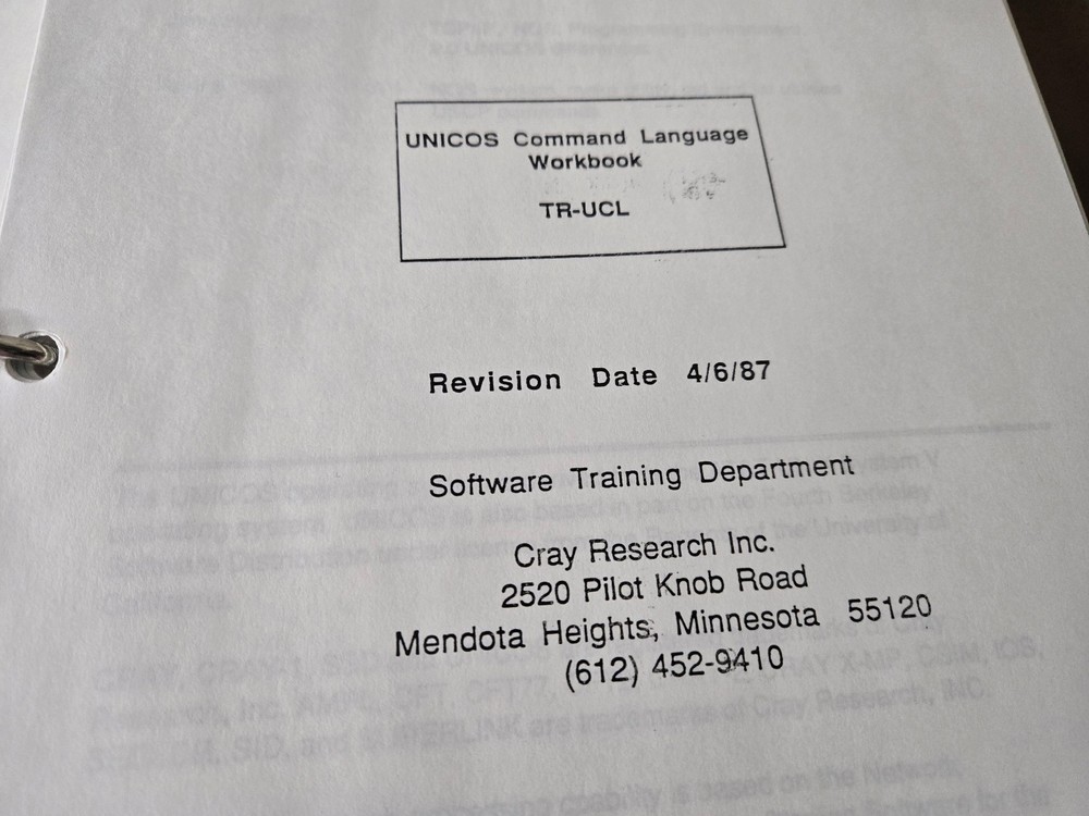 CRAY Research UNICOS Training Workbook Binder - Cray Channels Magazines x 2
