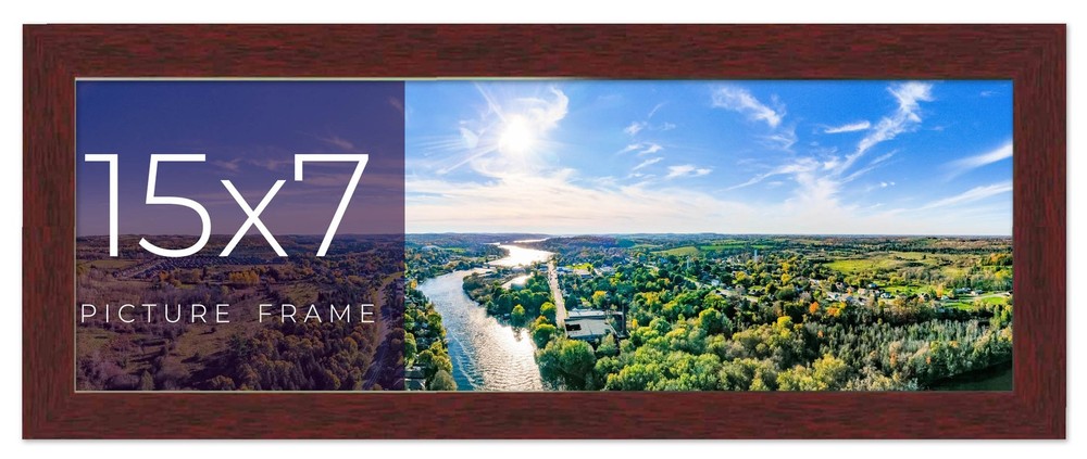 15x7 Frame Brown Solid Wood Picture Frame Width 0.75 Inches | Interior Frame Dep
