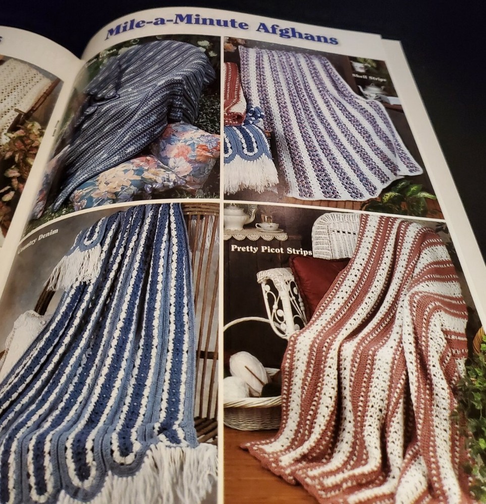 CU1 HWB 1996, CROCHET PATTERNS AFGHAN JAMBOREE LEAFLET - 24 DESIGNS