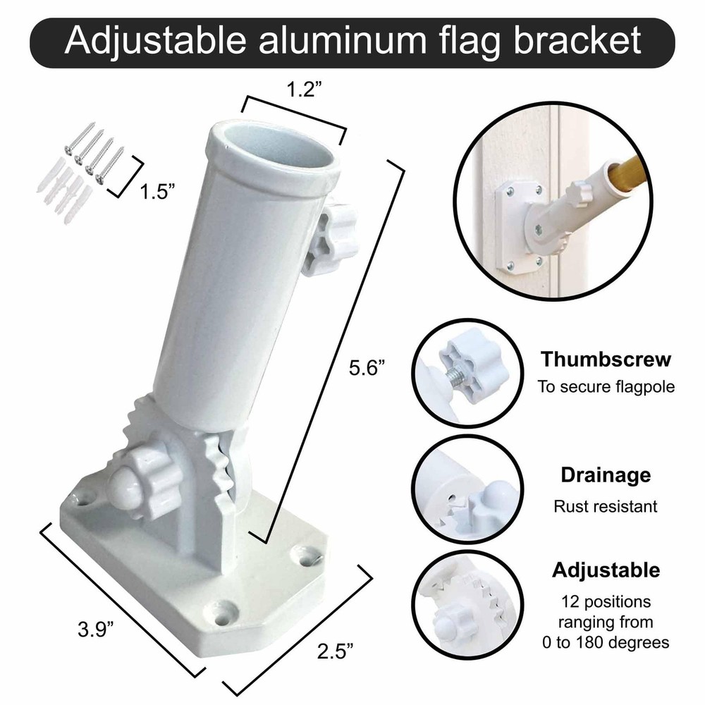 Dallas Silver Flag Pole and Bracket Kit