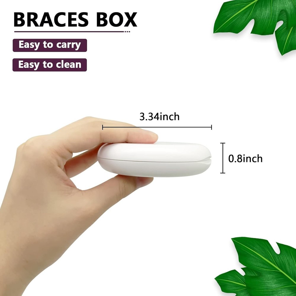 2 Pack Retainer Case,Solid Orthodontic Retainer Case-White