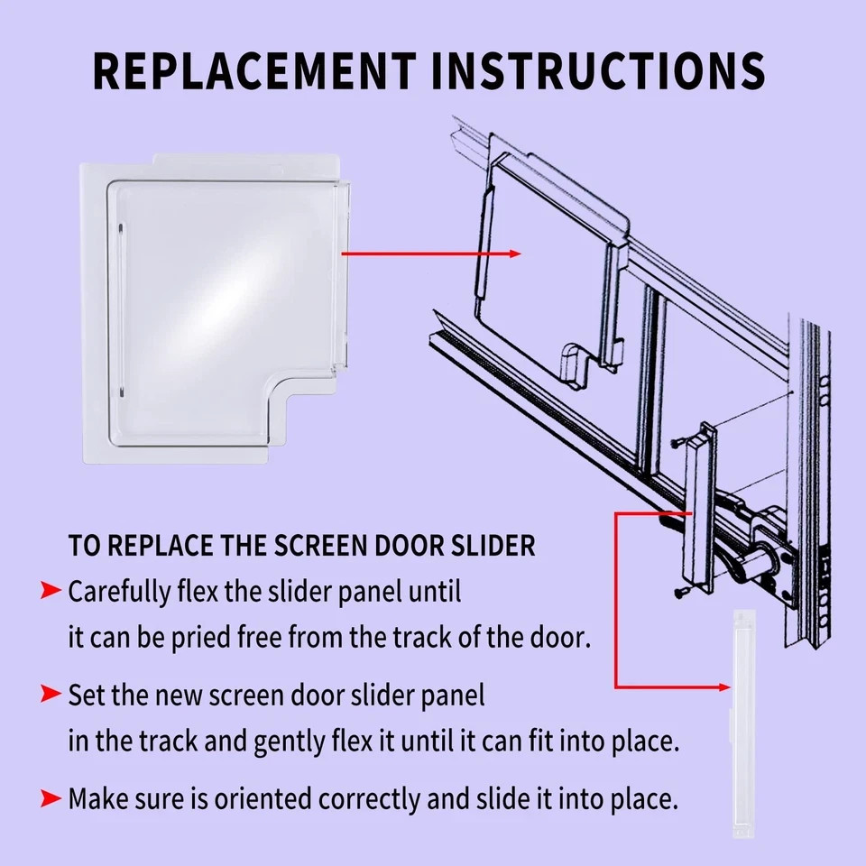 Vsttar 4701-00 RV Screen Door Slide Panel Replacement Clear Plexiglass,...