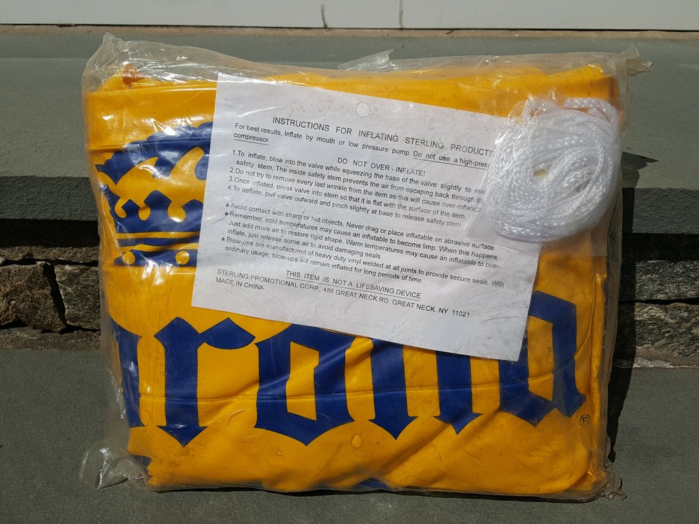 RARE Vtg. Sterling Products CORONA EXTRA Inflatable float raft NEVER OPENED