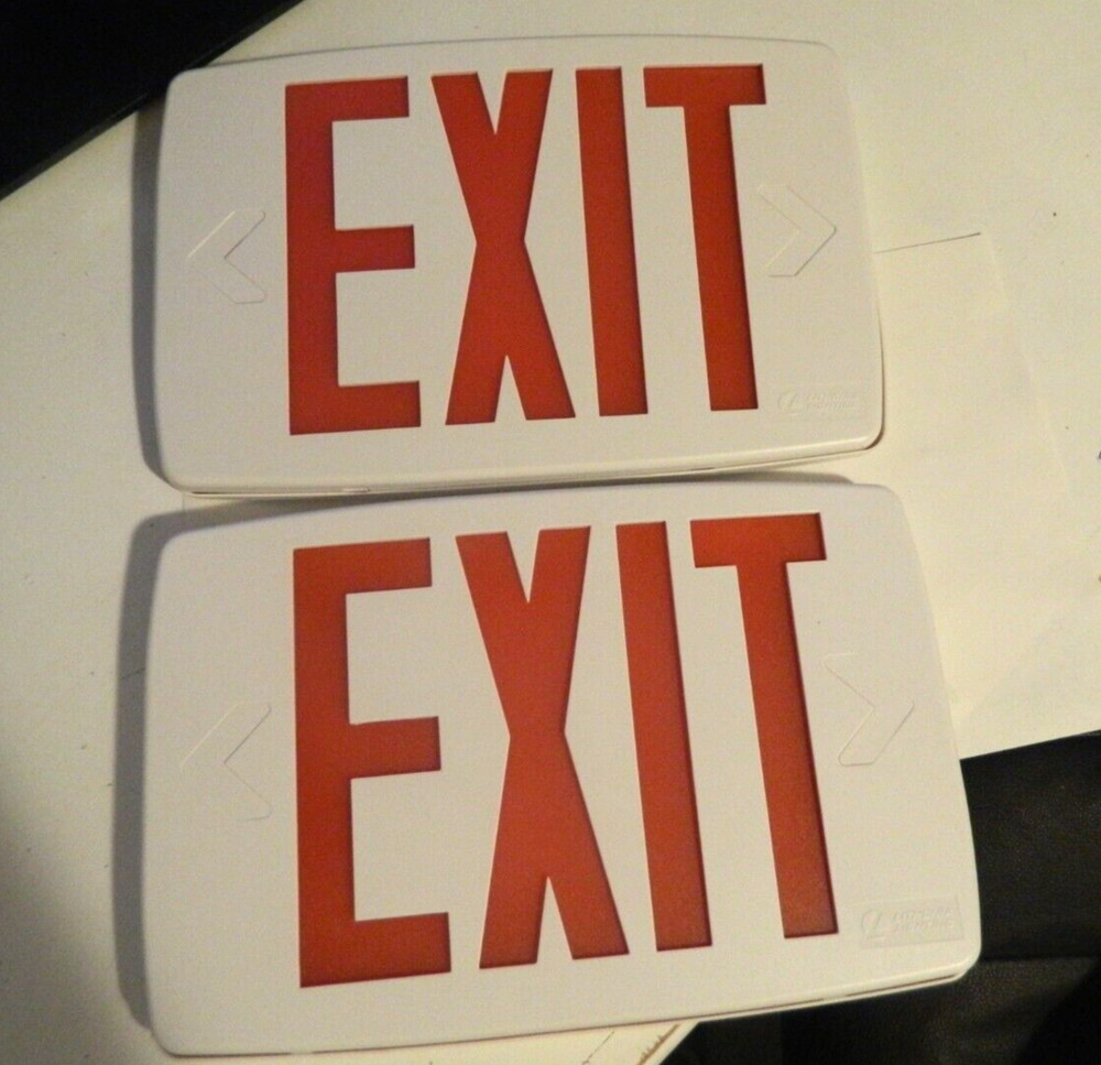 Lithonia Lighting Quantum Thermoplastic White LED Emergency Exit Sign FAST SHIP