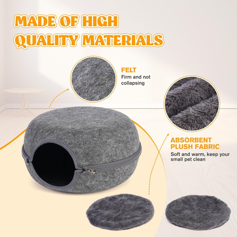 Guinea Pig Hideout 2 Pack, Double Function Guinea Pig Bed with 3 Soft Cushion...