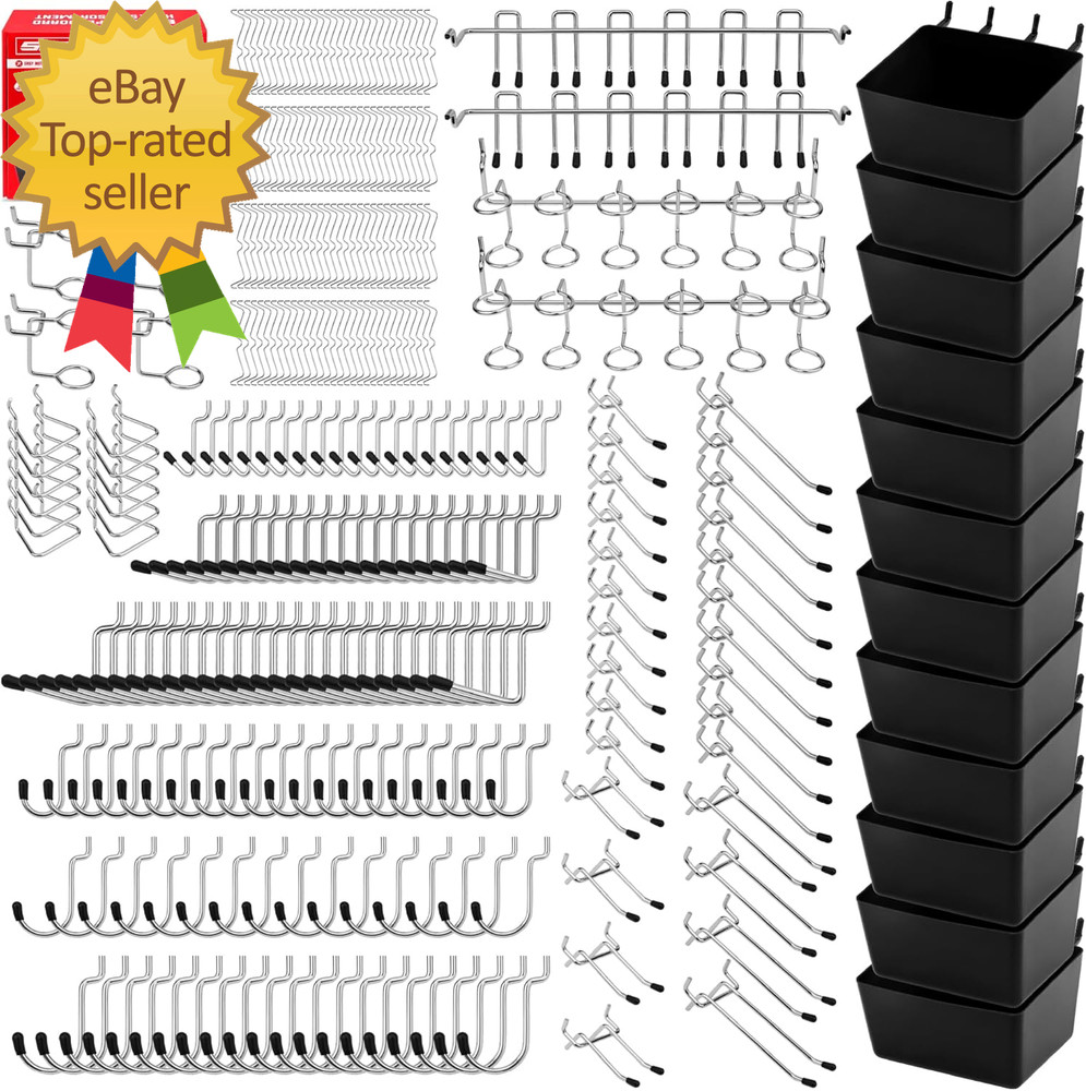300-Piece Pegboard Hook Set Pegboard Organizer Accessories for Hanging