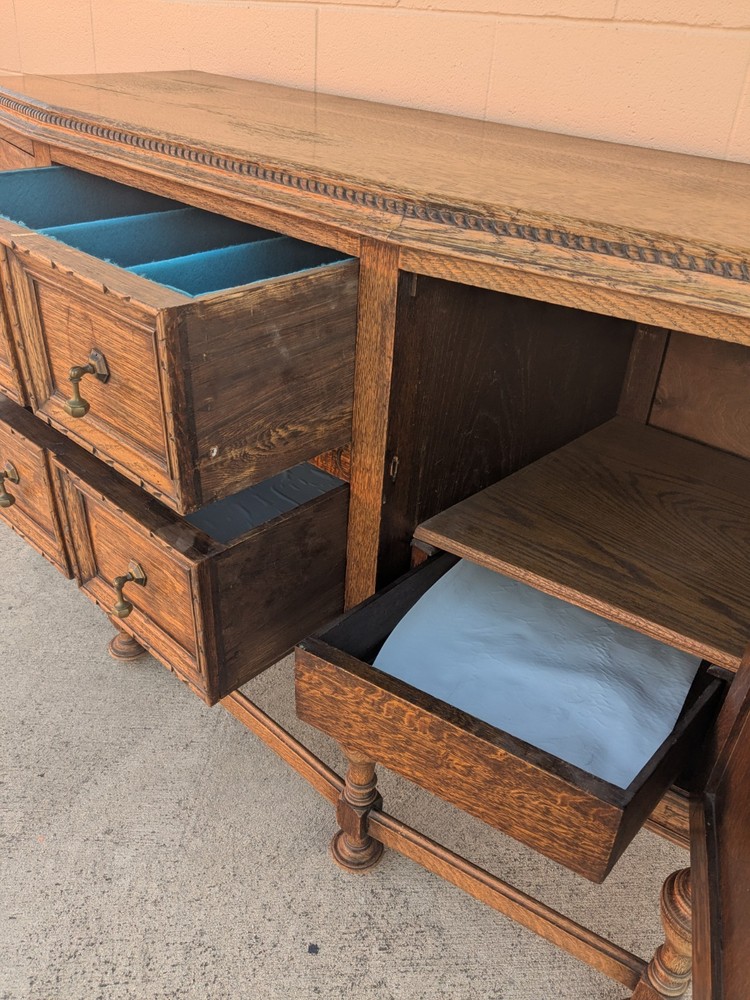 Vintage Modern Regency Wood Console Media Entryway Sofa Sideboard Table