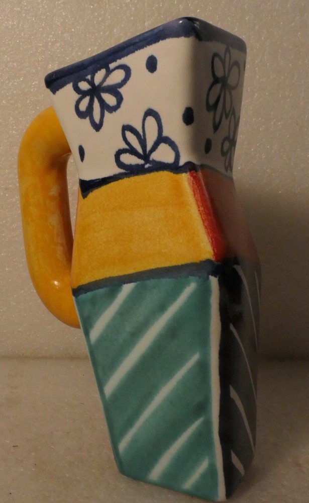 BENLLOCH SPAIN CERAMIC PITCHER ABSTRACT DESIGN SIGNED