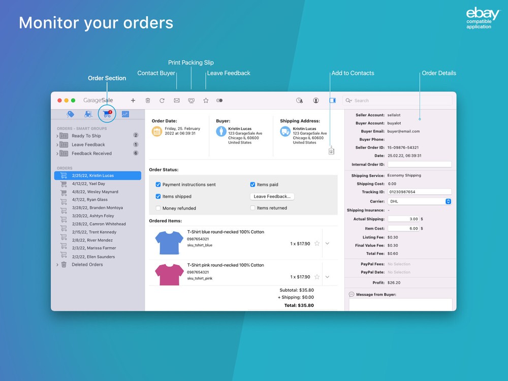 GarageSale - The most advanced eBay seller tool for Mac