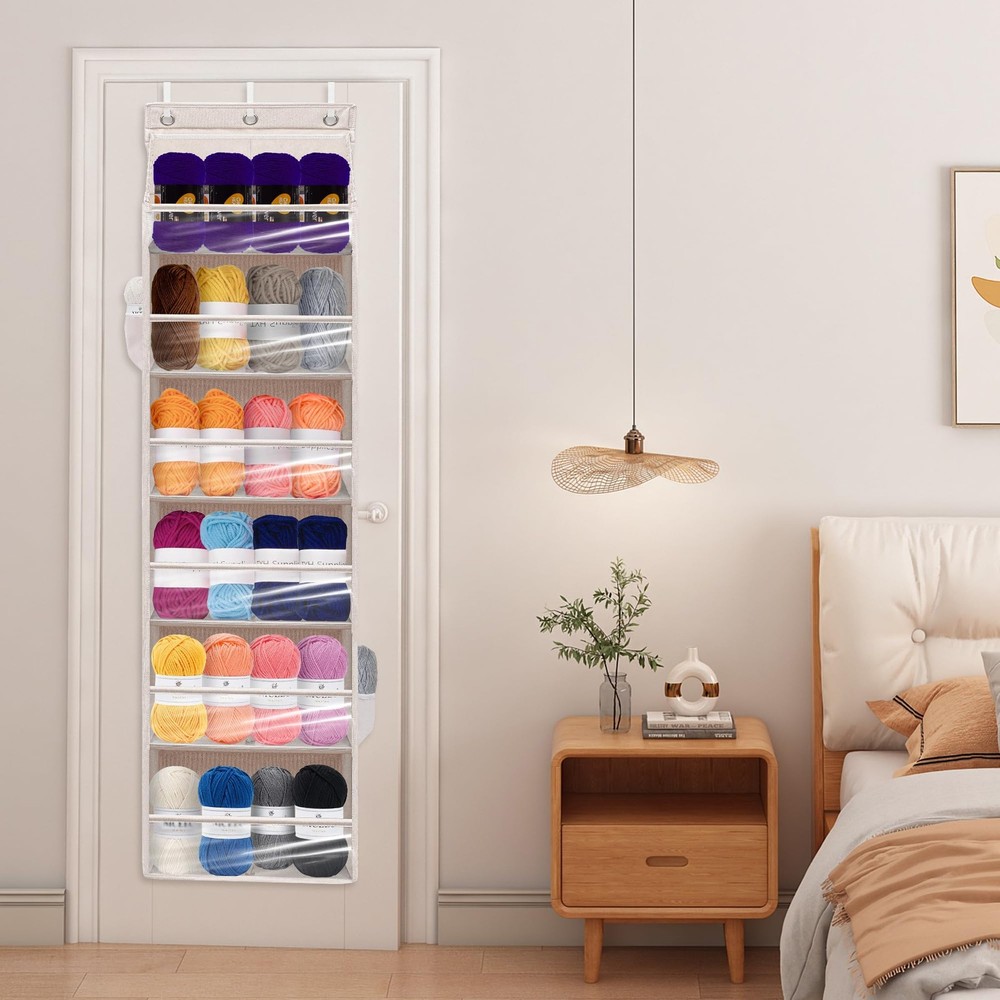Over Door Organizer with 6 Extra Large Pockets 12 Side Pockets, 2-Pack Sturdy...