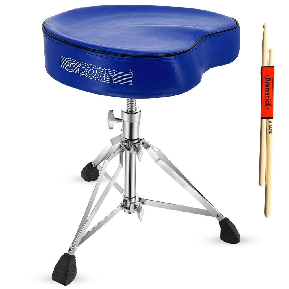 Drum Throne Saddle Stool Padded Music Chair Blue